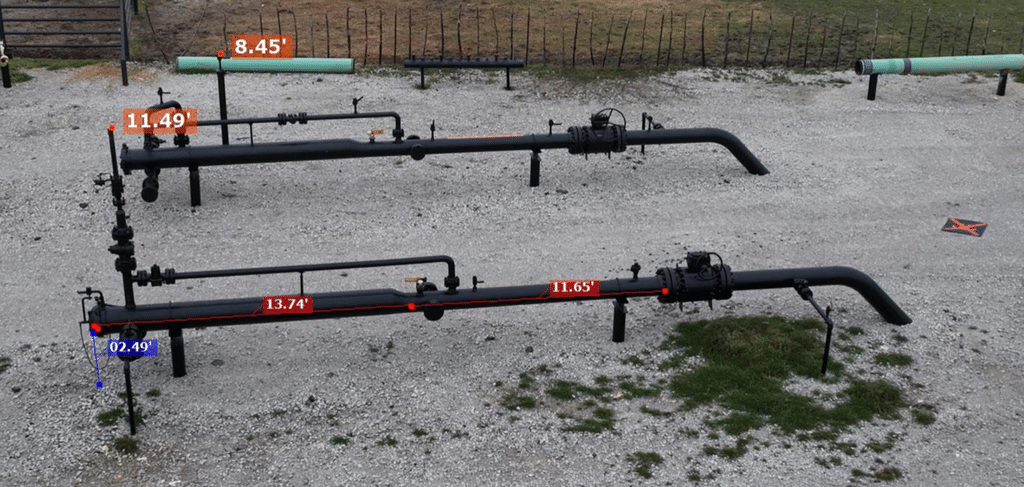 Site360 measurements of oil and gas infrastructure captured from 3D site data